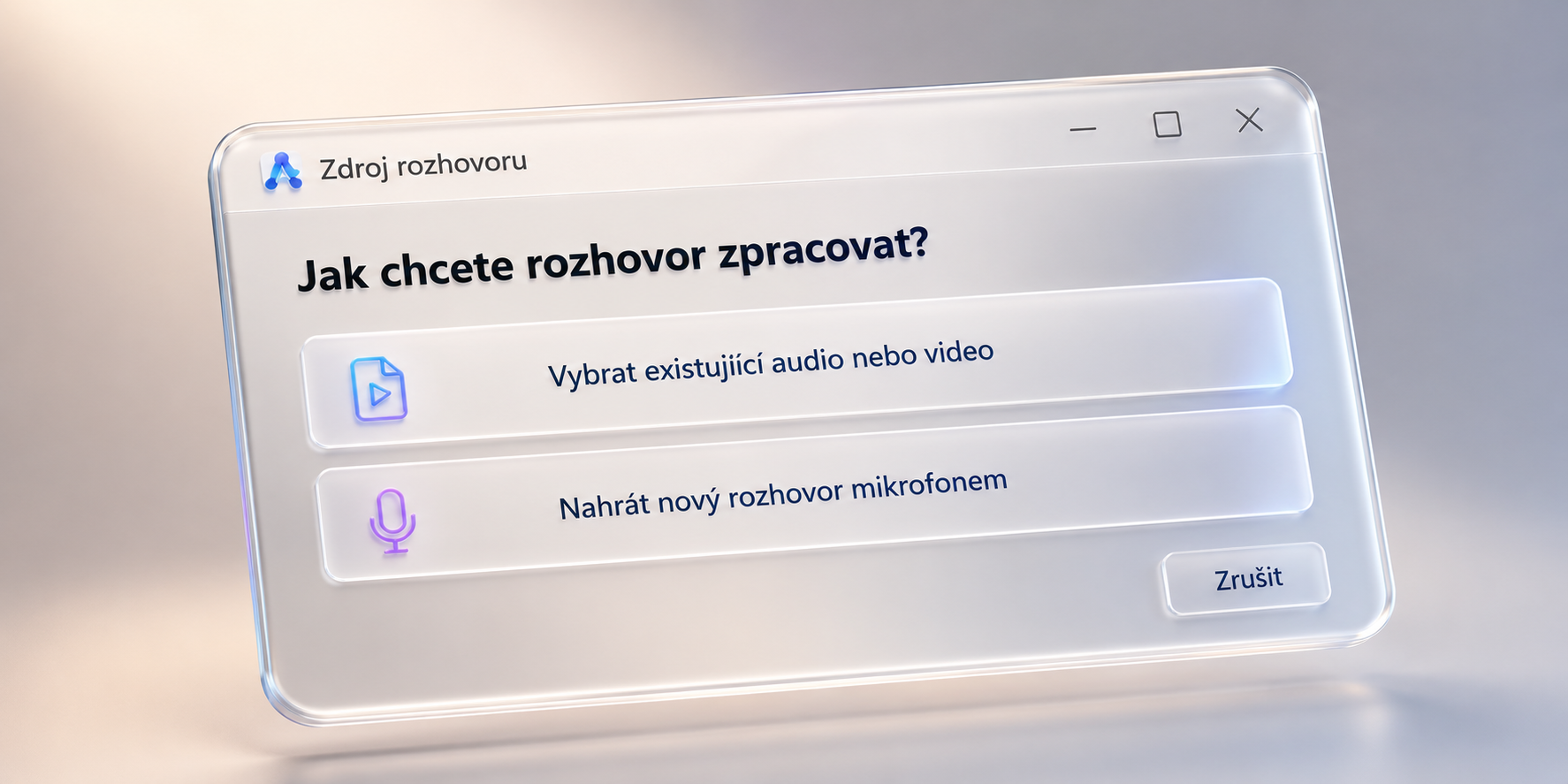 Výběr zdroje rozhovoru v modulu Tom Automation